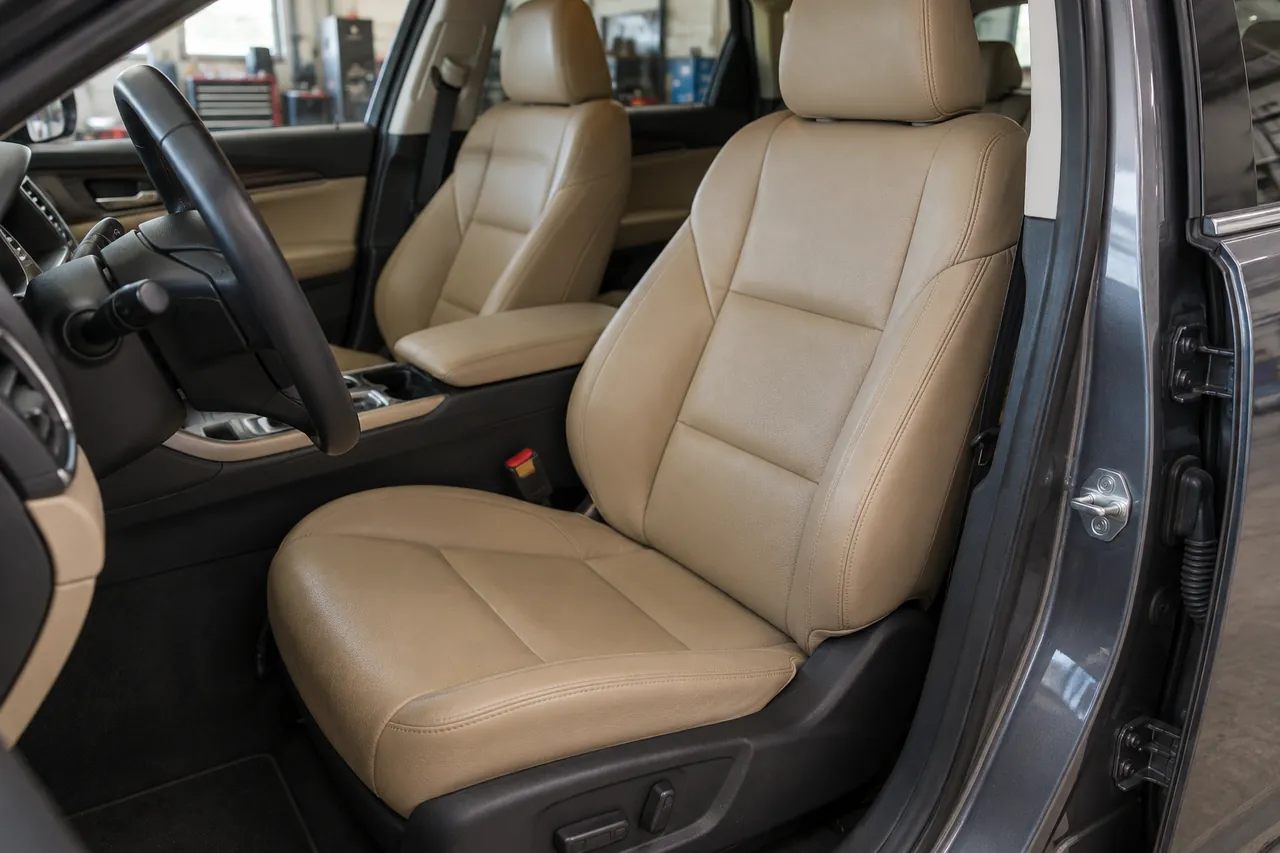 Restored automotive leather seats